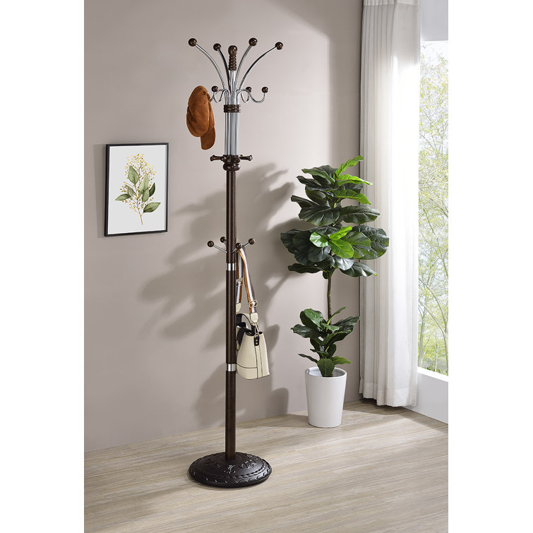 Metal and wood hot sale standing coat rack